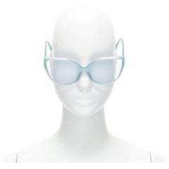 LINDA FARROW LFL656/9 blue acetate clear lens oversized sunglasses