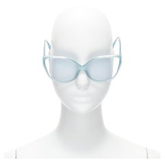 LINDA FARROW LFL656/9 übergroße Sonnenbrille aus blauem Acetat clear lens