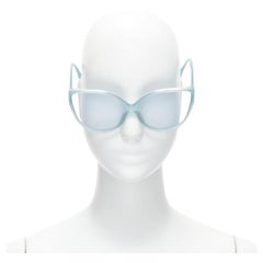 LINDA FARROW LFL656/9 übergroße Sonnenbrille aus blauem Acetat clear lens