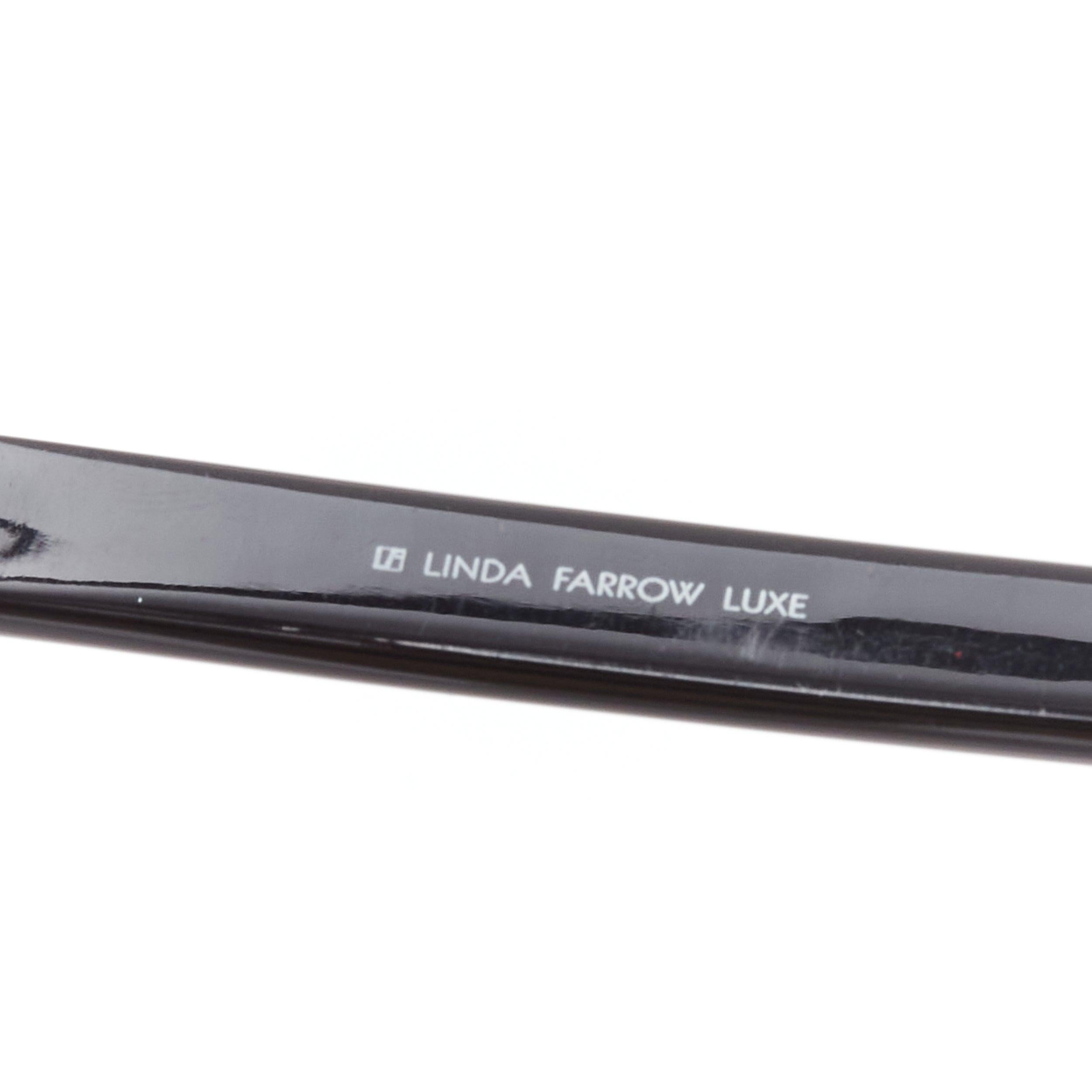 LINDA FARROW LFL671 Cat No.3 black round oversized bug eye sunglasses For Sale 2