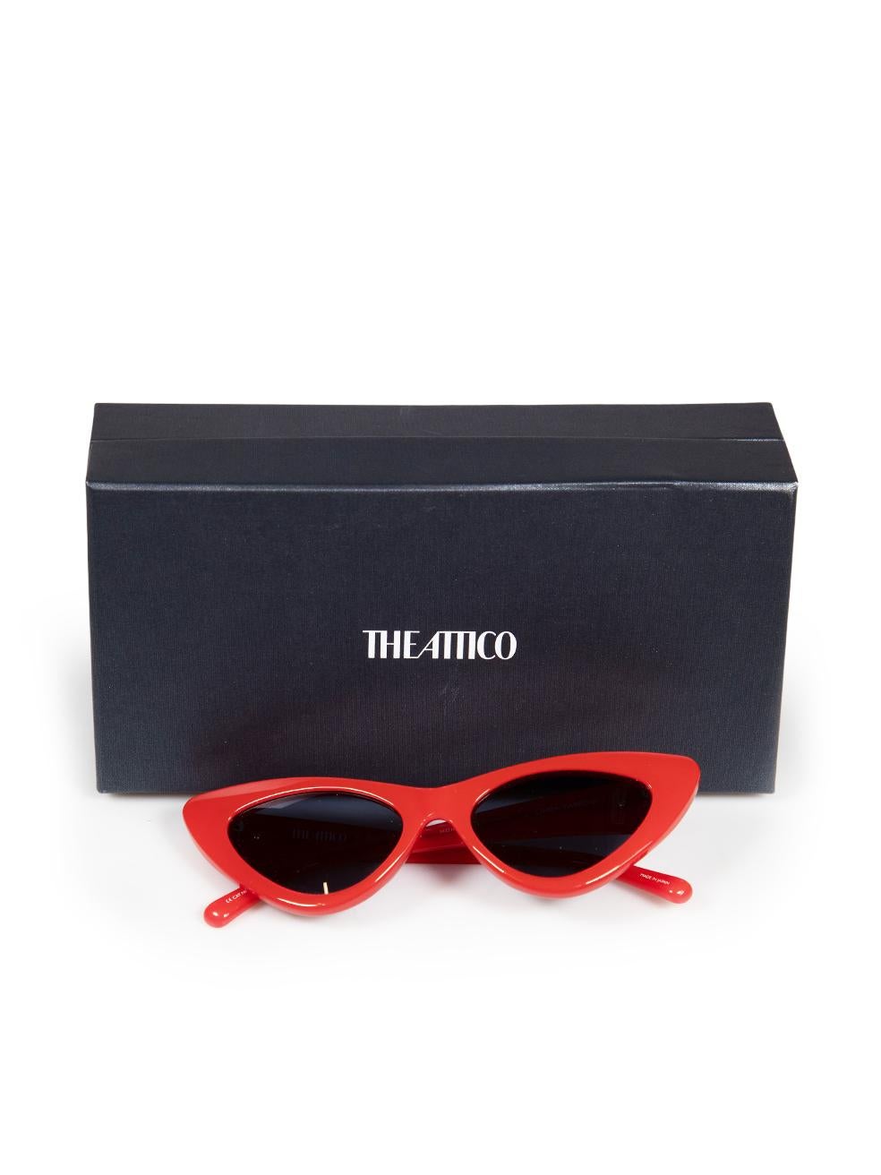 Linda Farrow Linda Farrow + The Attico Red Dora D-Frame Cateye Sunglasses For Sale 1