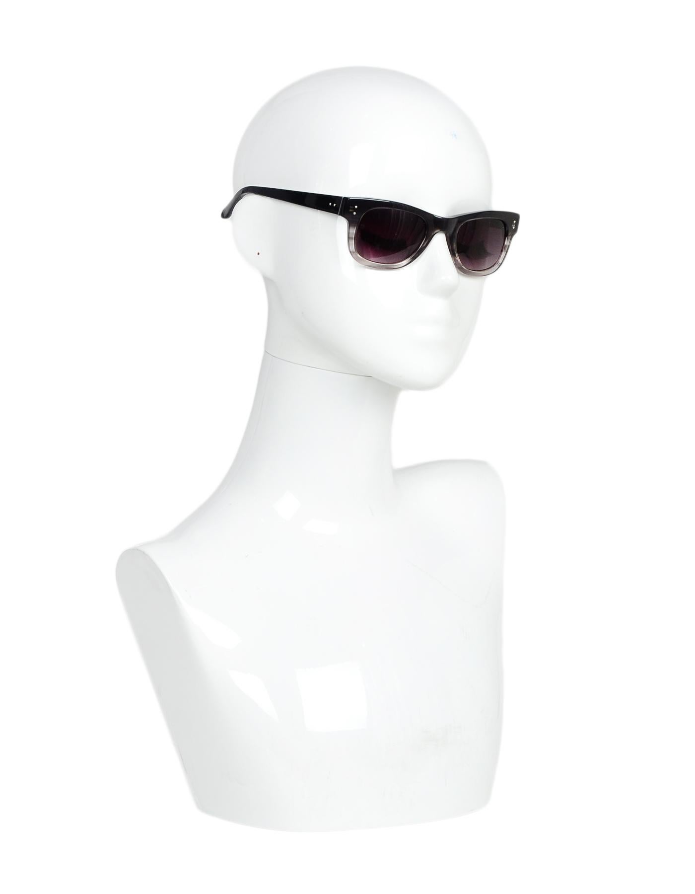 Linda Farrow Luxe schwarz/graue Ombré-Sonnenbrille mit Etui (Schwarz) im Angebot