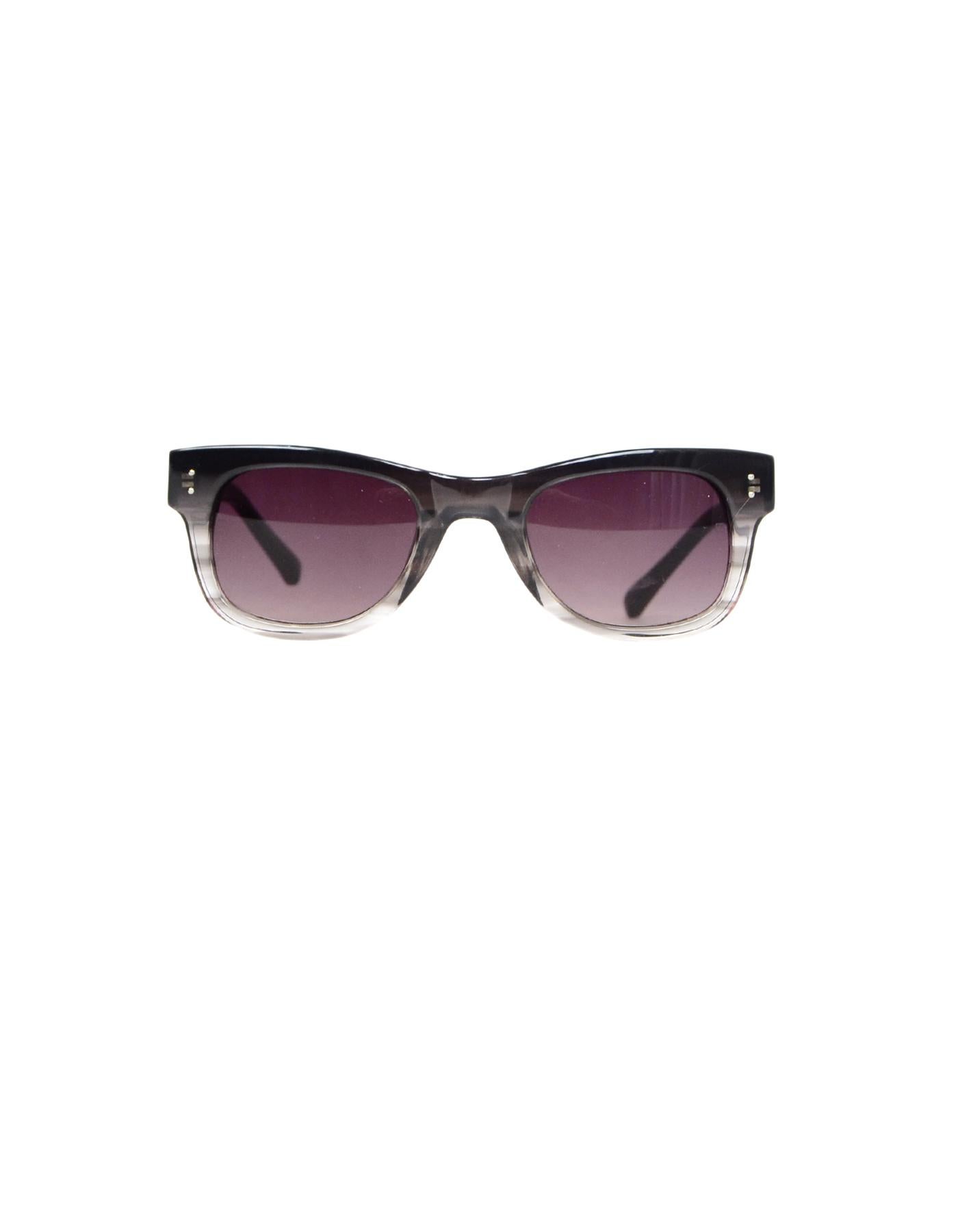 Linda Farrow Luxe schwarz/graue Ombré-Sonnenbrille mit Etui im Zustand „Hervorragend“ im Angebot in New York, NY