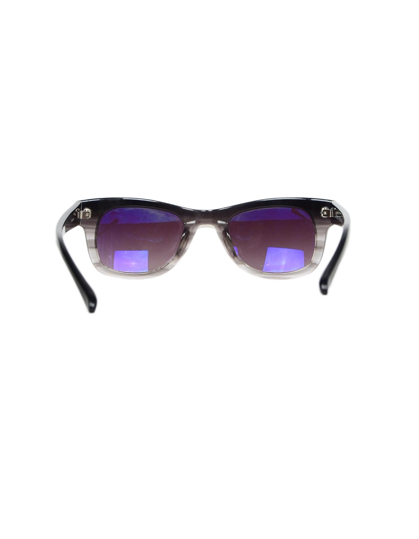 Linda Farrow Luxe schwarz/graue Ombré-Sonnenbrille mit Etui Damen im Angebot