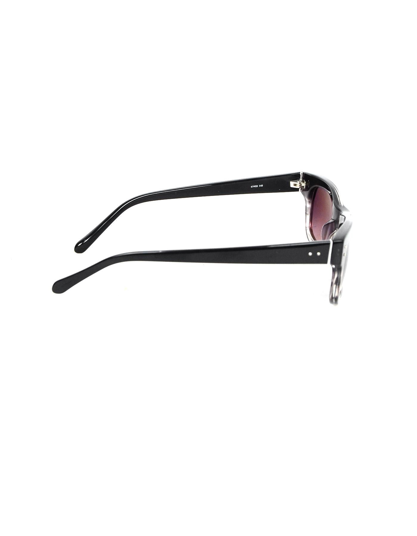Linda Farrow Luxe schwarz/graue Ombré-Sonnenbrille mit Etui im Angebot 1