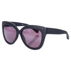 Linda Farrow Luxe, Katzenaugen-Sonnenbrille aus Schlangenhaut in Schwarz