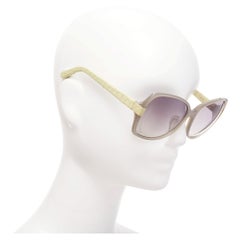 LINDA FARROW Luxe LFL1426 beige scaled leather arm grey square sunglasses