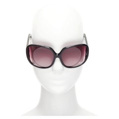 LINDA FARROW Luxe LFL18 green scaled leather arms black oversized sunglasses