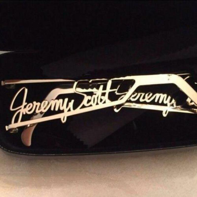 Women's or Men's Linda Farrow x Jeremy Scott Signaure Logo Gold Metal Sunglasses Rare