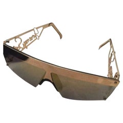 Linda Farrow x Jeremy Scott Signaure Logo Gold Metal Sunglasses Rare