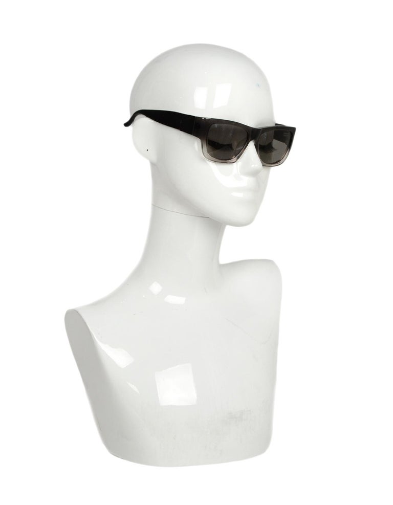 Linda Farrow x The Row Men's Black/Grey Ombre Square Tinted Sunglasses ...