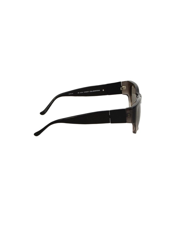 Linda Farrow x The Row Men's Black/Grey Ombre Square Tinted Sunglasses ...