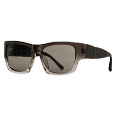 Linda Farrow x The Row Herren-Sonnenbrille in Schwarz/Grau mit Ombre-Quadrat-Tönung