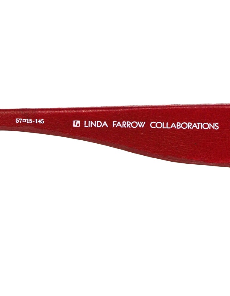 Linda Farrow x The Row Orange Ombre Sunglasses w/ Leather