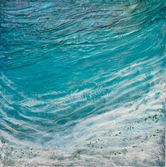 After Man - Abstract Ocean Landscape Seascape Beach in Blue + White