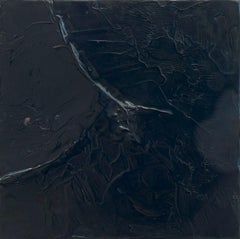 Heart of Glass - Contemporary Encaustic Painting Smooth Texture (Black)