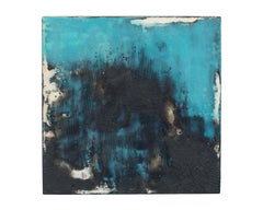 Turnaround - Contemporary Encaustic (Blue + Black + White)