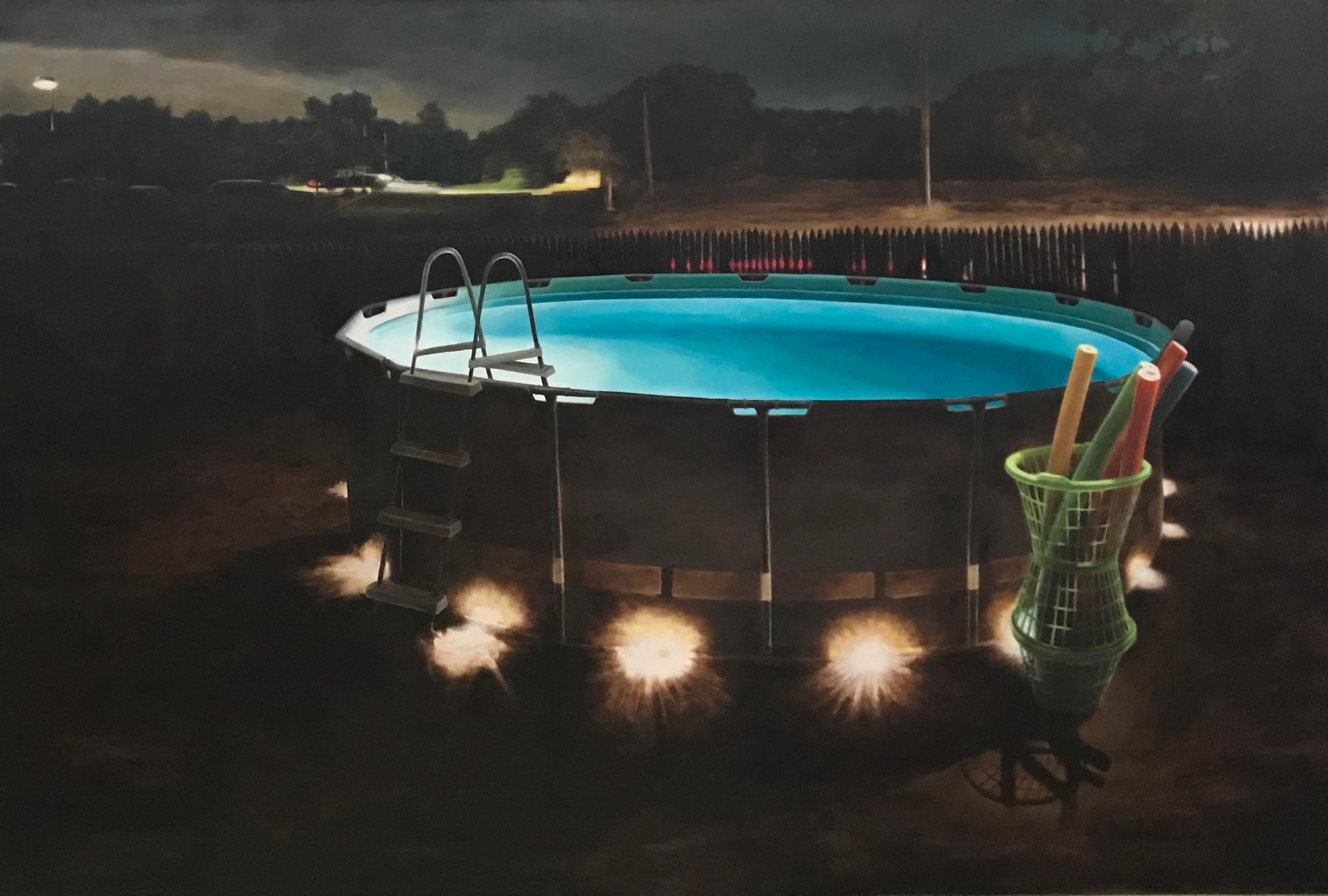 "Nachtschwimmen" Zeitgenössisches Ölgemälde - Fotorealismus mit emotionaler Intimität
