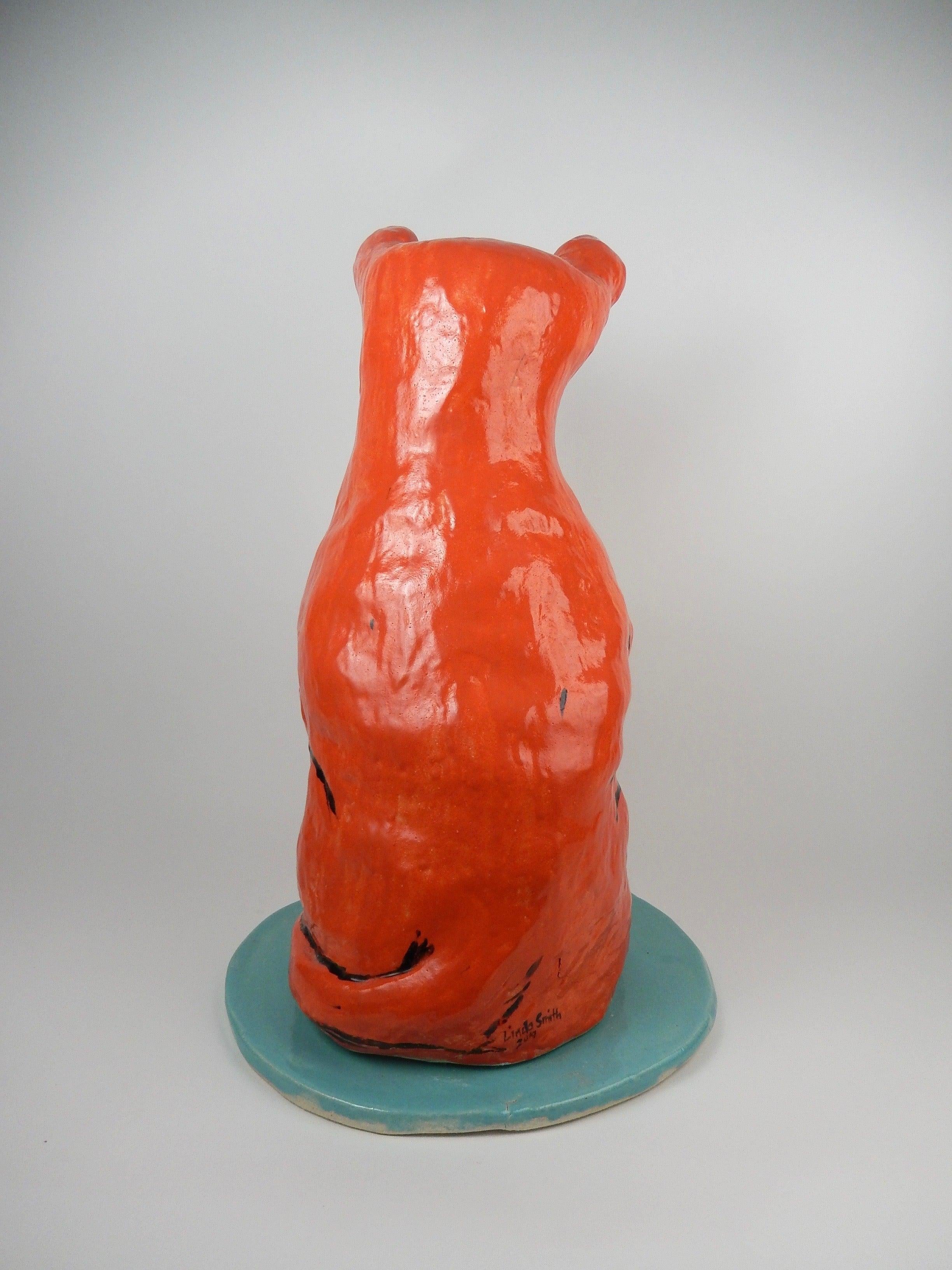 Orange Cat - Sculpture by Linda H. Smith