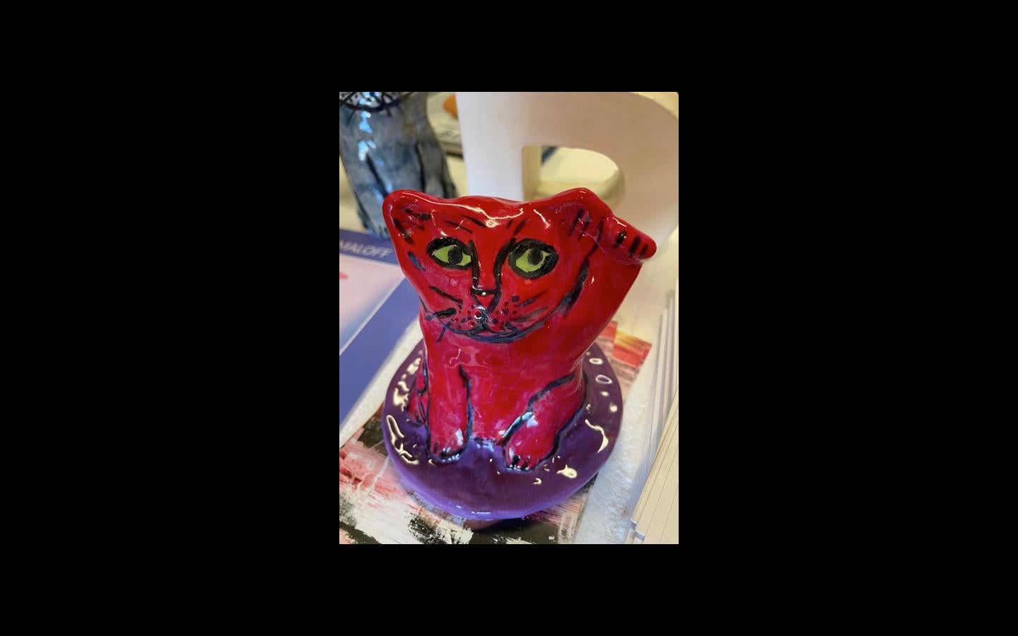 Linda H. Smith Still-Life Sculpture - Red Cat 7512