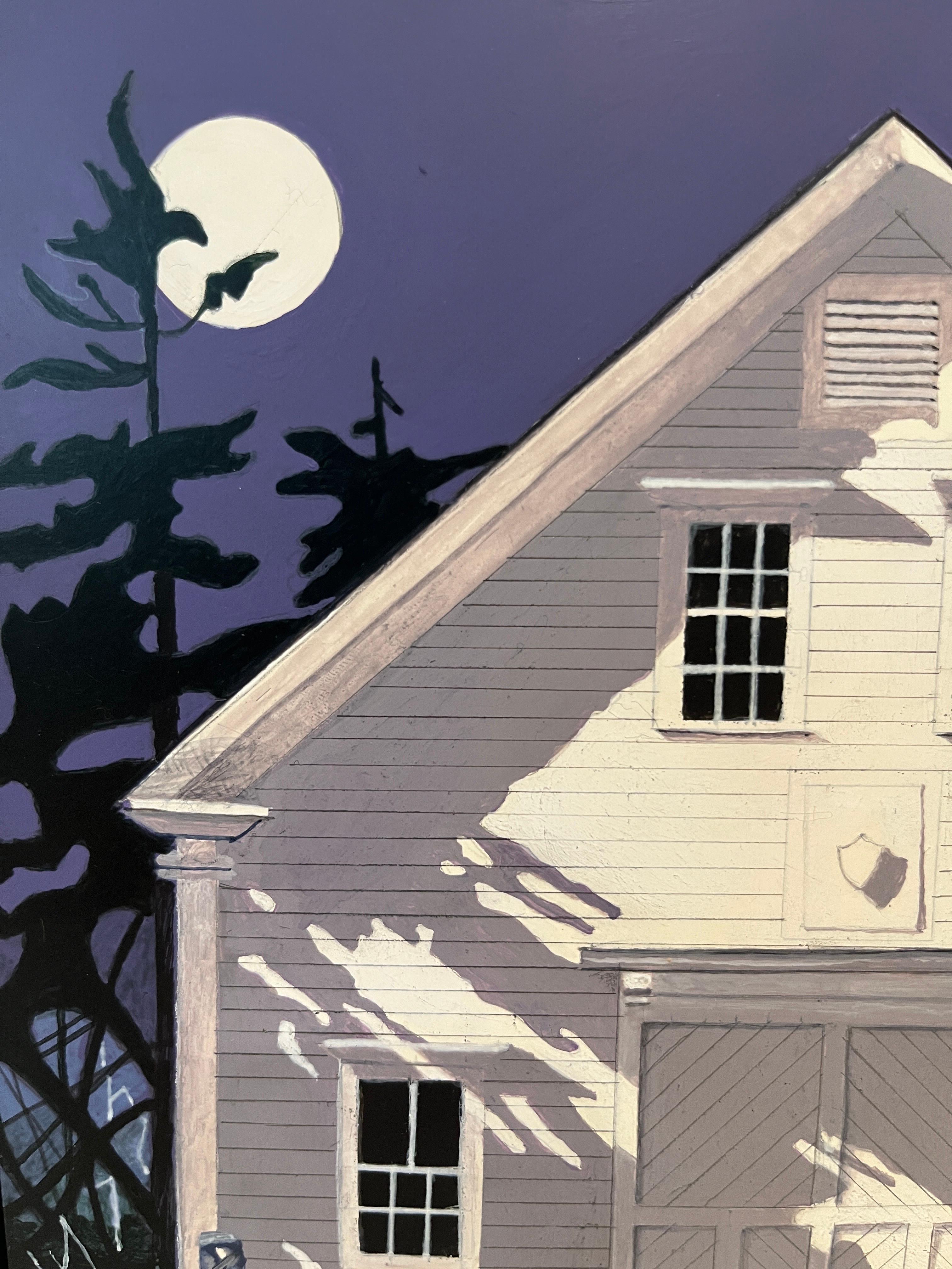 Fienile al chiaro di luna - Painting Realismo americano di Linda Hefner