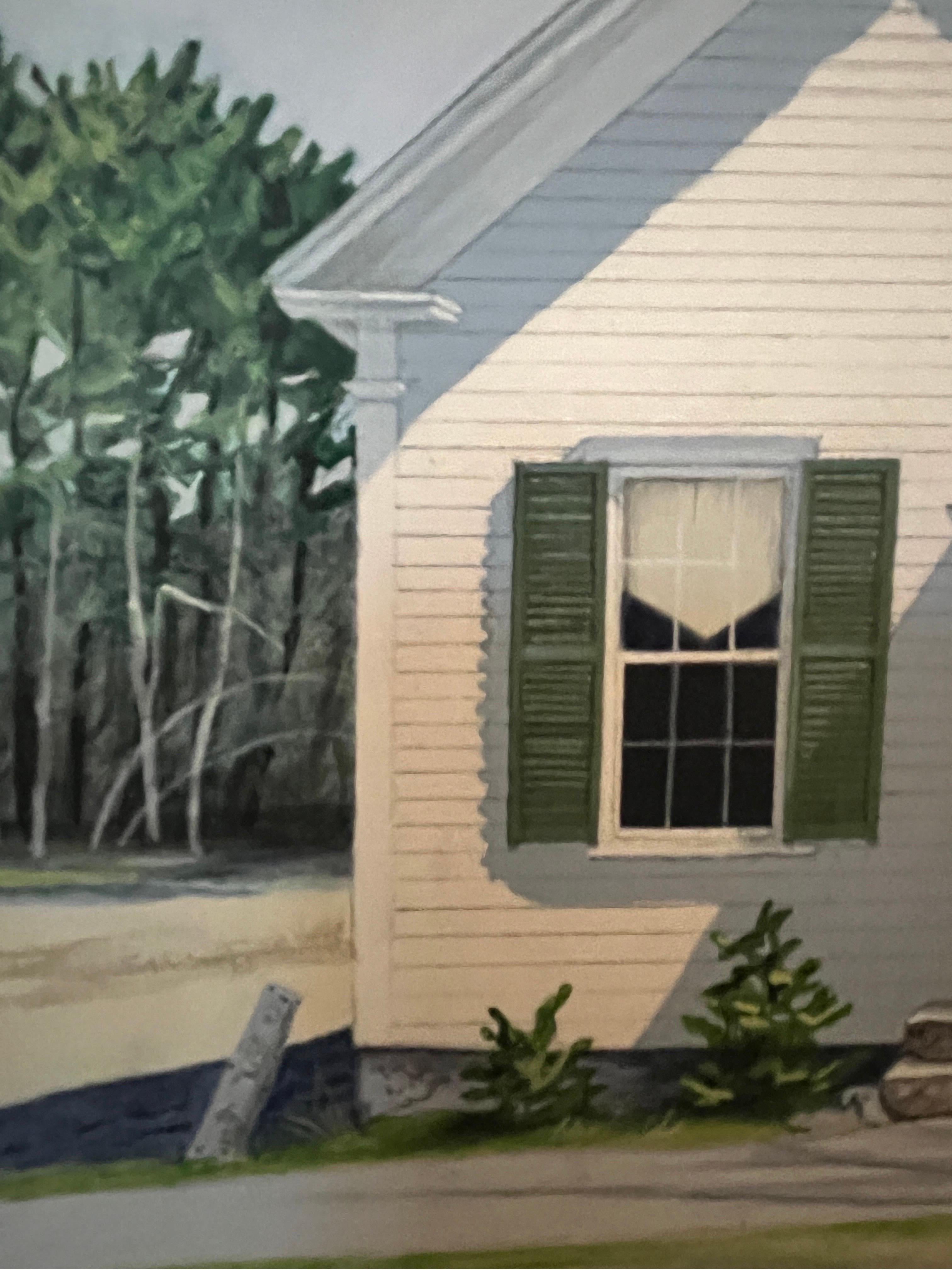 Linda Hefner is known for her vibrant acrylic paintings of historical New England barns and architecture. Hefner’s love of endangered Americana is rooted in the past, including her own: she spent formative years of her childhood among enduring