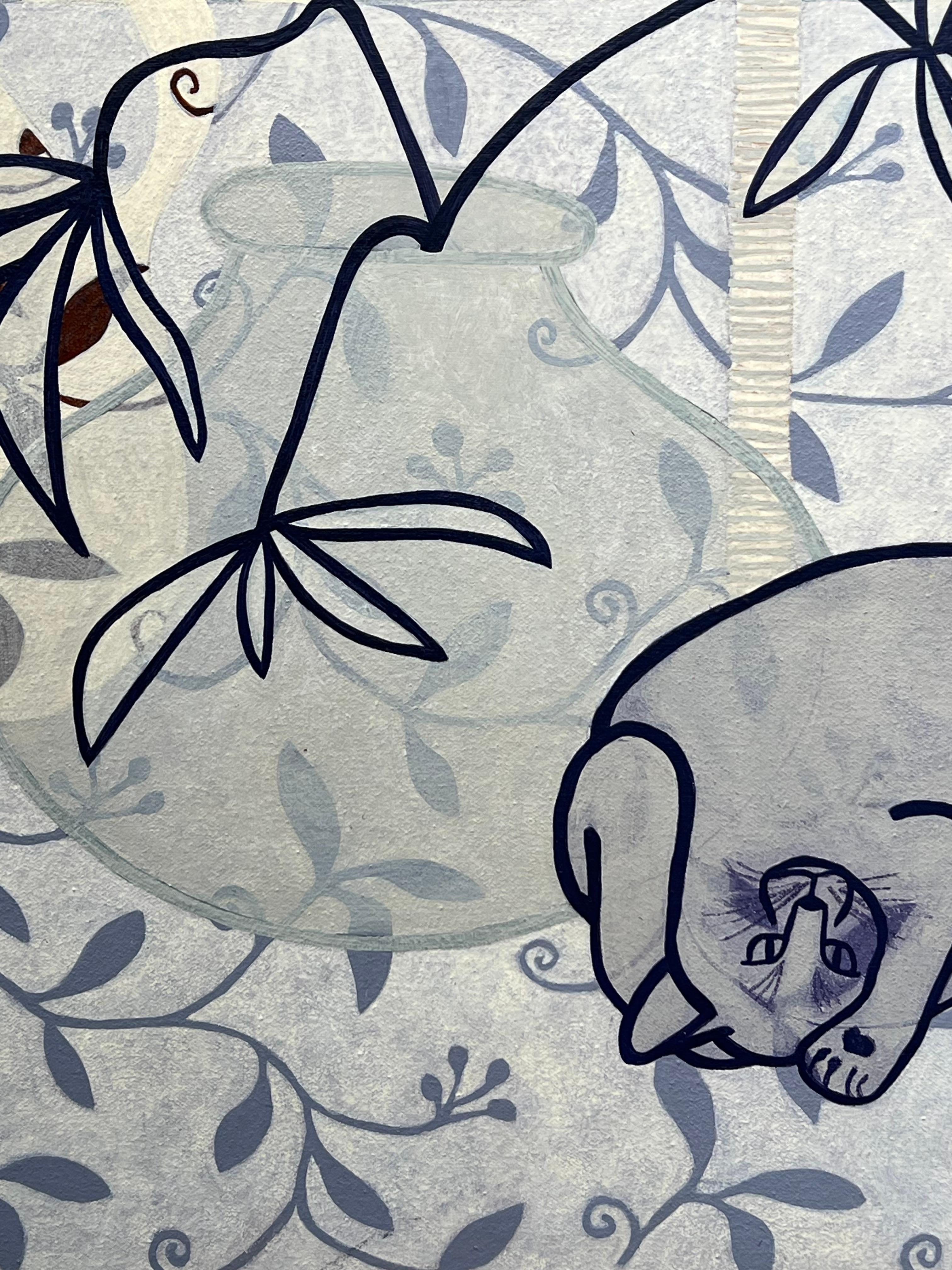 Interior con gatos - Interior Painting Beige de Linda Henningson