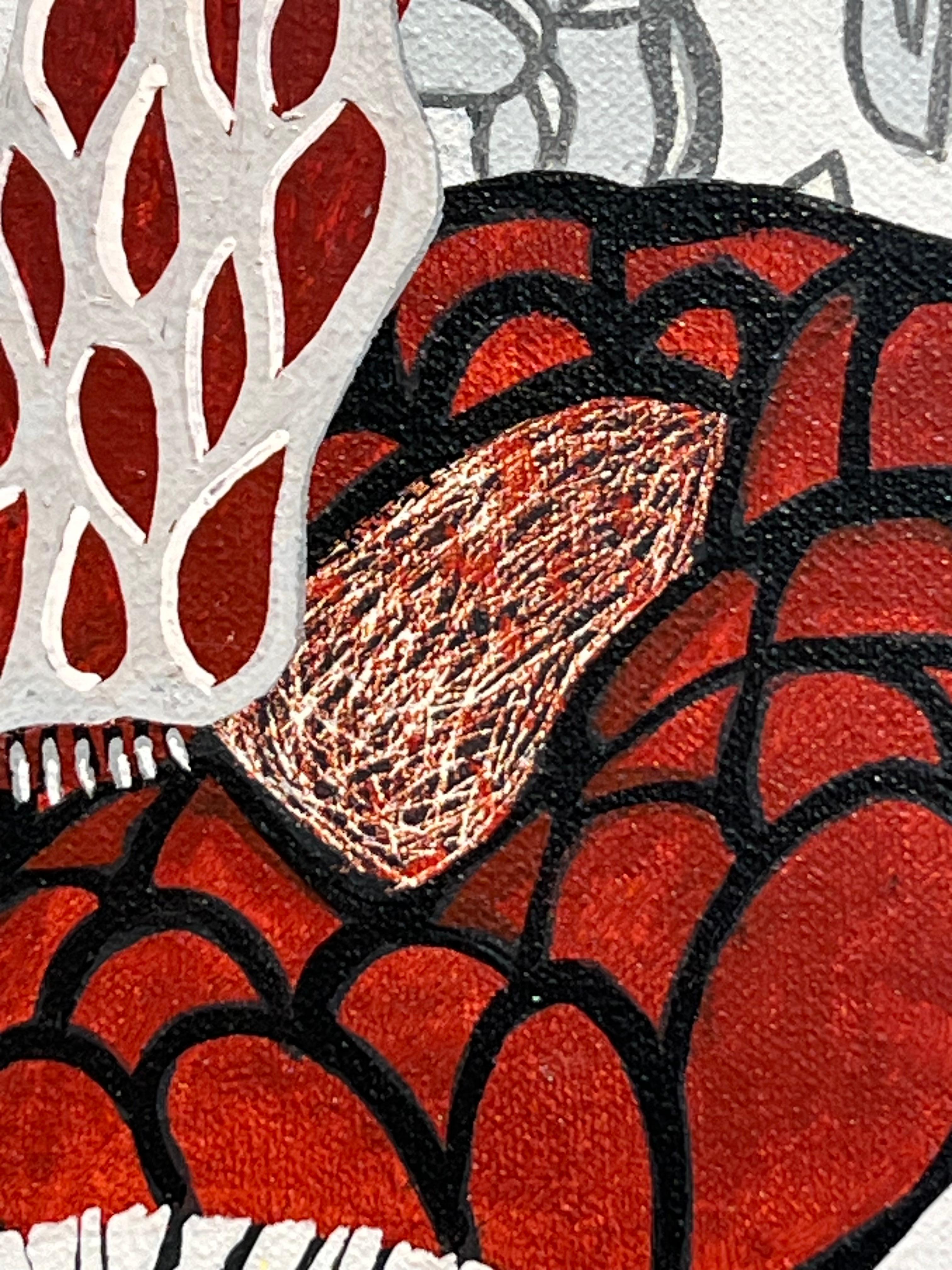 Mes peintures mettent l'accent sur les couleurs et les motifs. Dernièrement, j'ai introduit la représentation par le biais de fleurs dans des vases, et plus récemment
les inclure dans les espaces intérieurs. Je m'intéresse à la combinaison d'objets