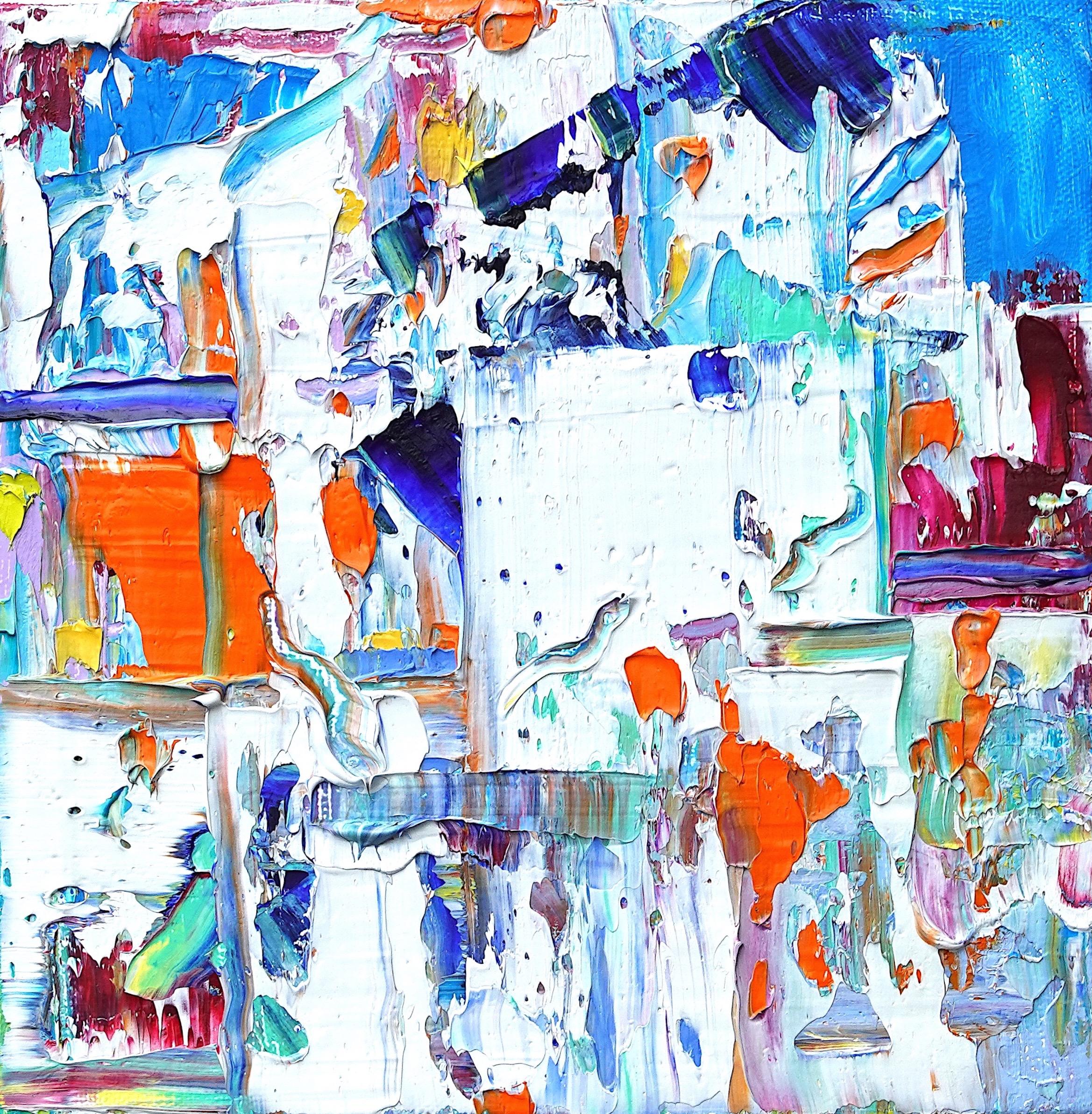 « Brilliant grille de couleurs, 25 petites peintures expressionnistes abstraites, 20,3 cm x 20,3 cm chacune » en vente 3