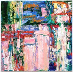 "Large Abstraction, Pink, White, Blue, Green, Yellow and Green"