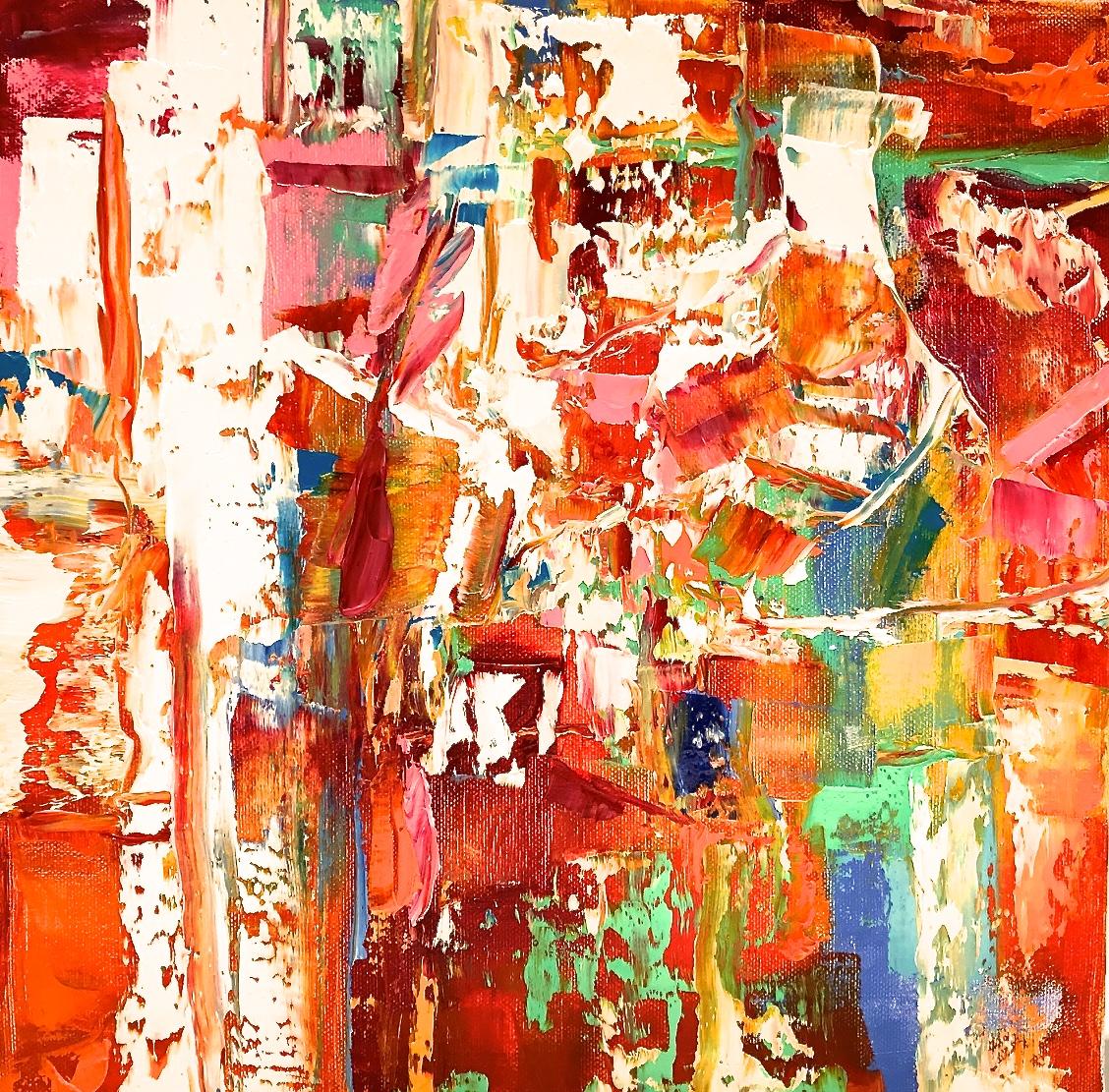 Linda Holt Abstract Painting - Medium Abstraction, Red-Orange