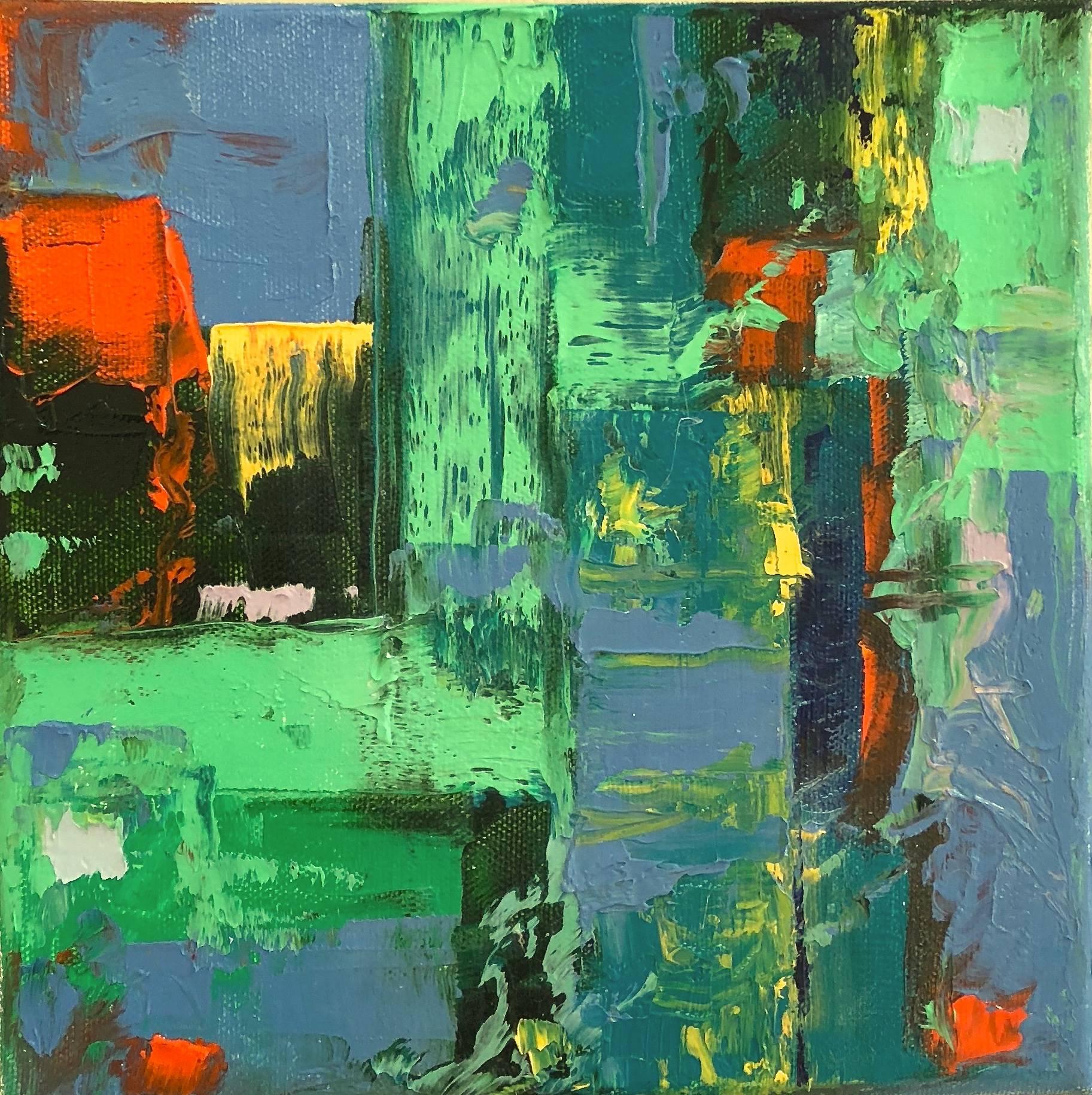 Linda Holt Abstract Painting - Small Abstract #69