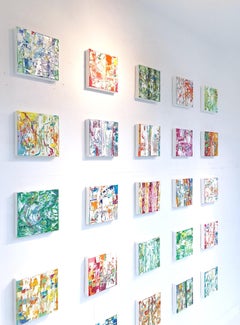 "Small Abstractions Wall Installation"   A Series of 15 Paintings   8" x 8" Each