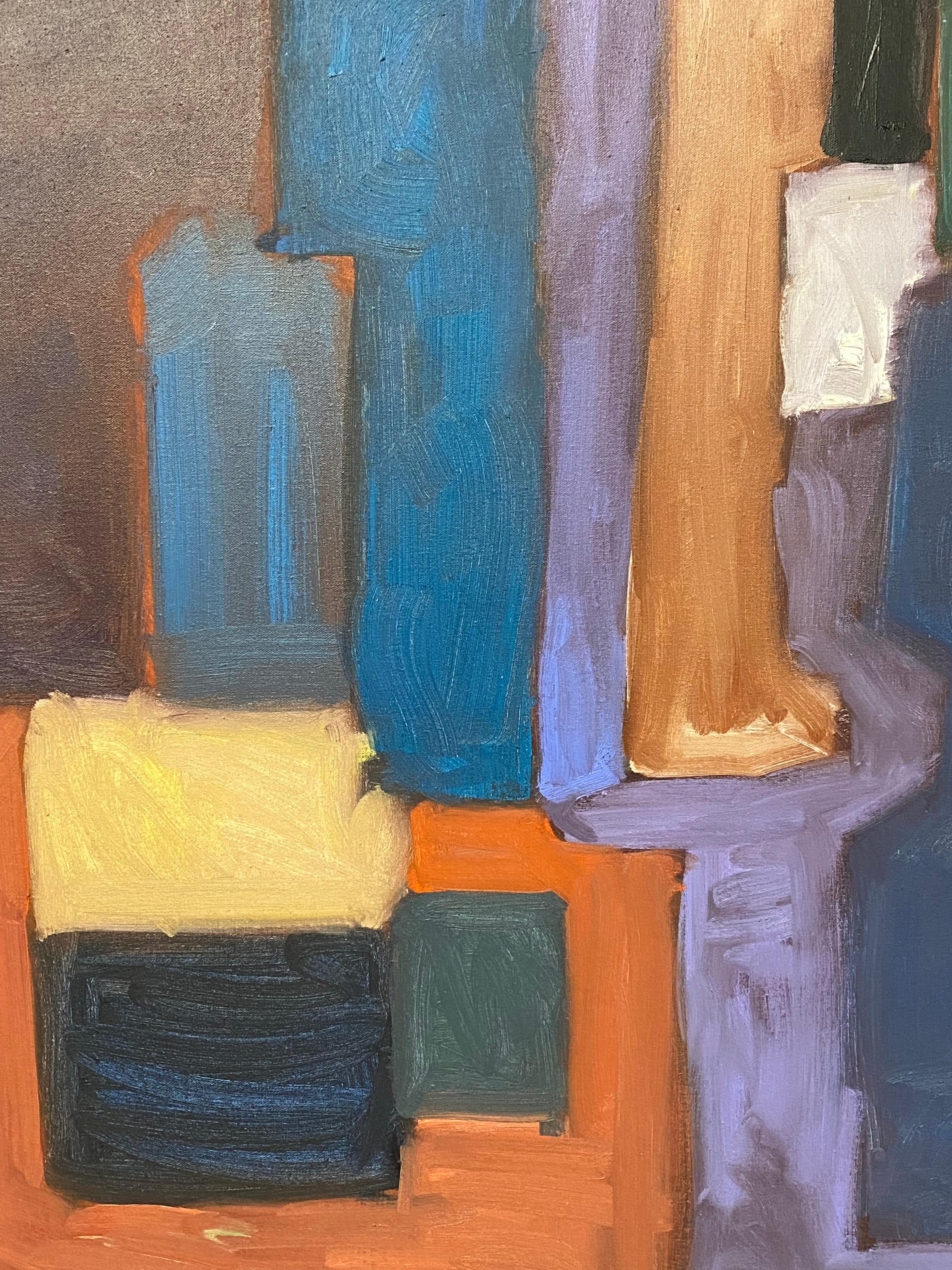 Linda Hopkins Pintura abstracta de los años 70 a la manera de Hans Hofmann en Bueno estado para la venta en Garnerville, NY
