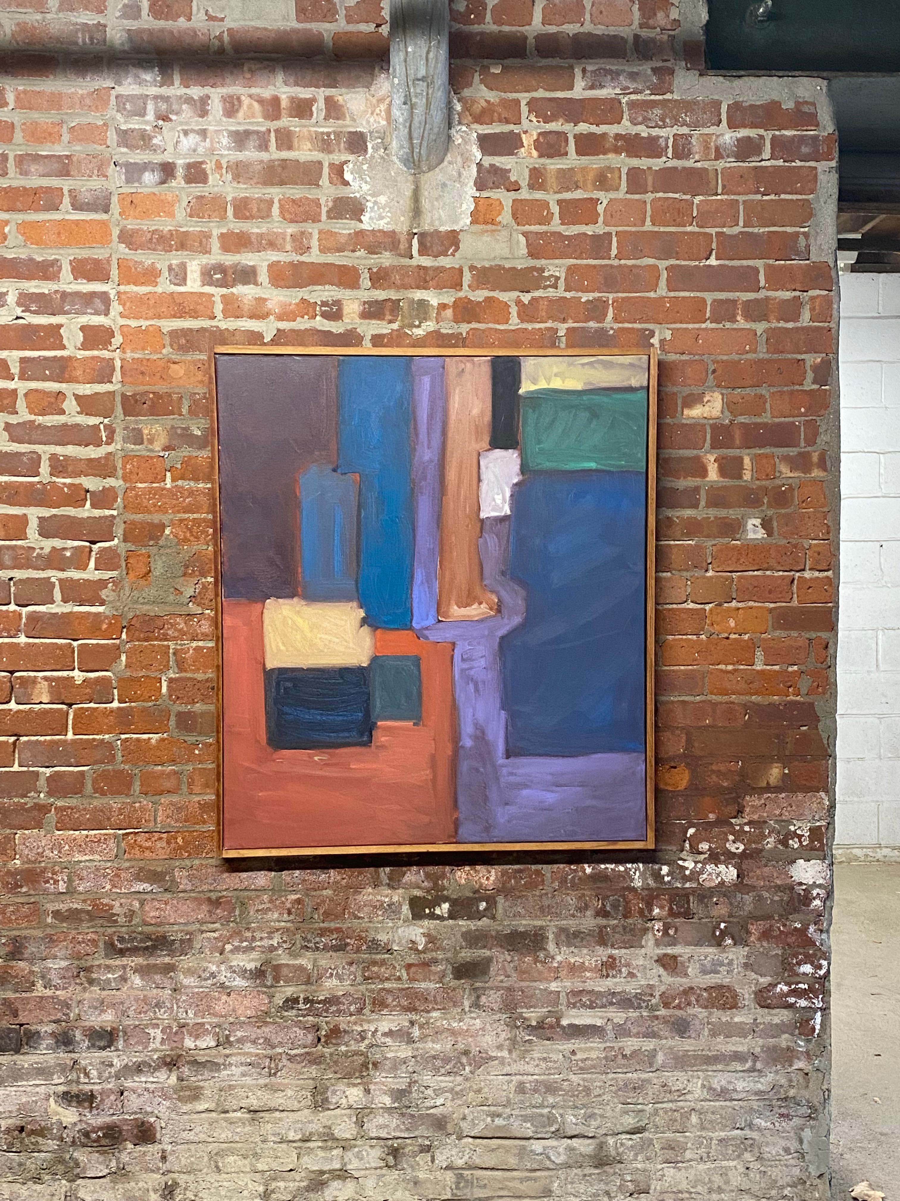 Linda Hopkins Pintura abstracta de los años 70 a la manera de Hans Hofmann finales del siglo XX en venta