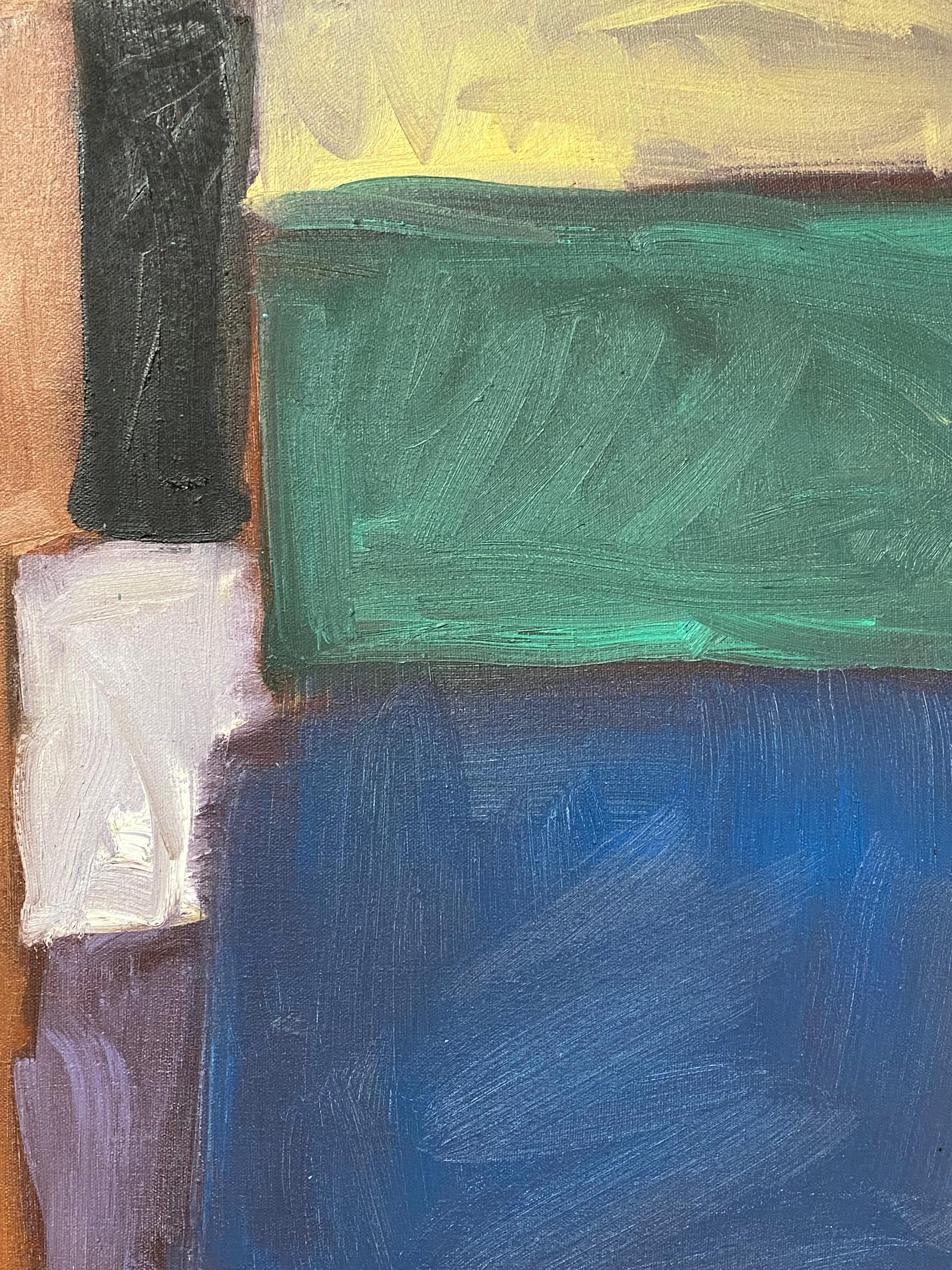Linda Hopkins Pintura abstracta de los años 70 a la manera de Hans Hofmann Lienzo en venta