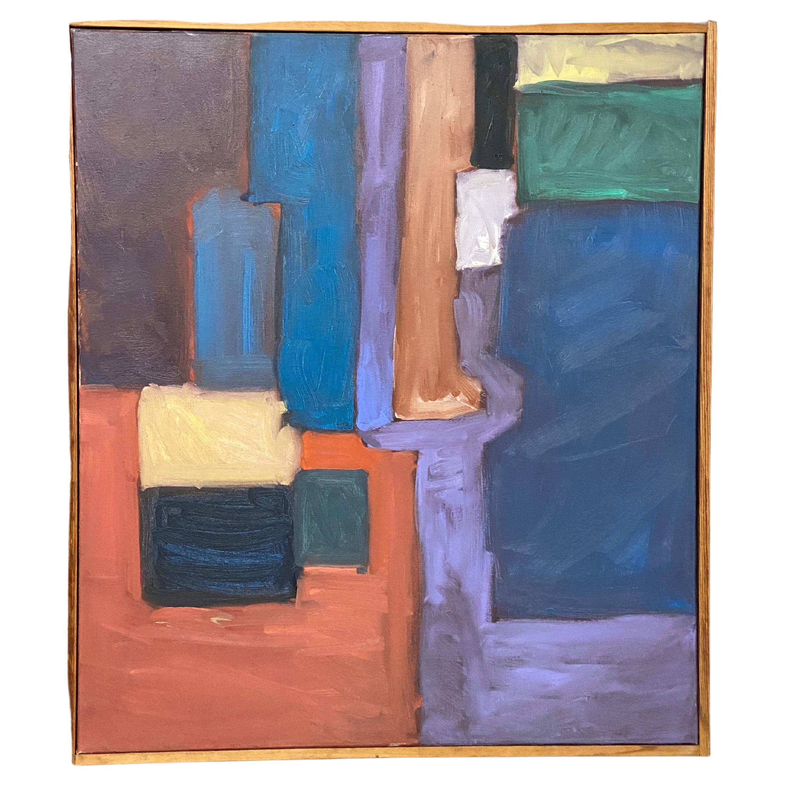Linda Hopkins 1970s Abstract Painting in the Manner of Hans Hofmann For Sale