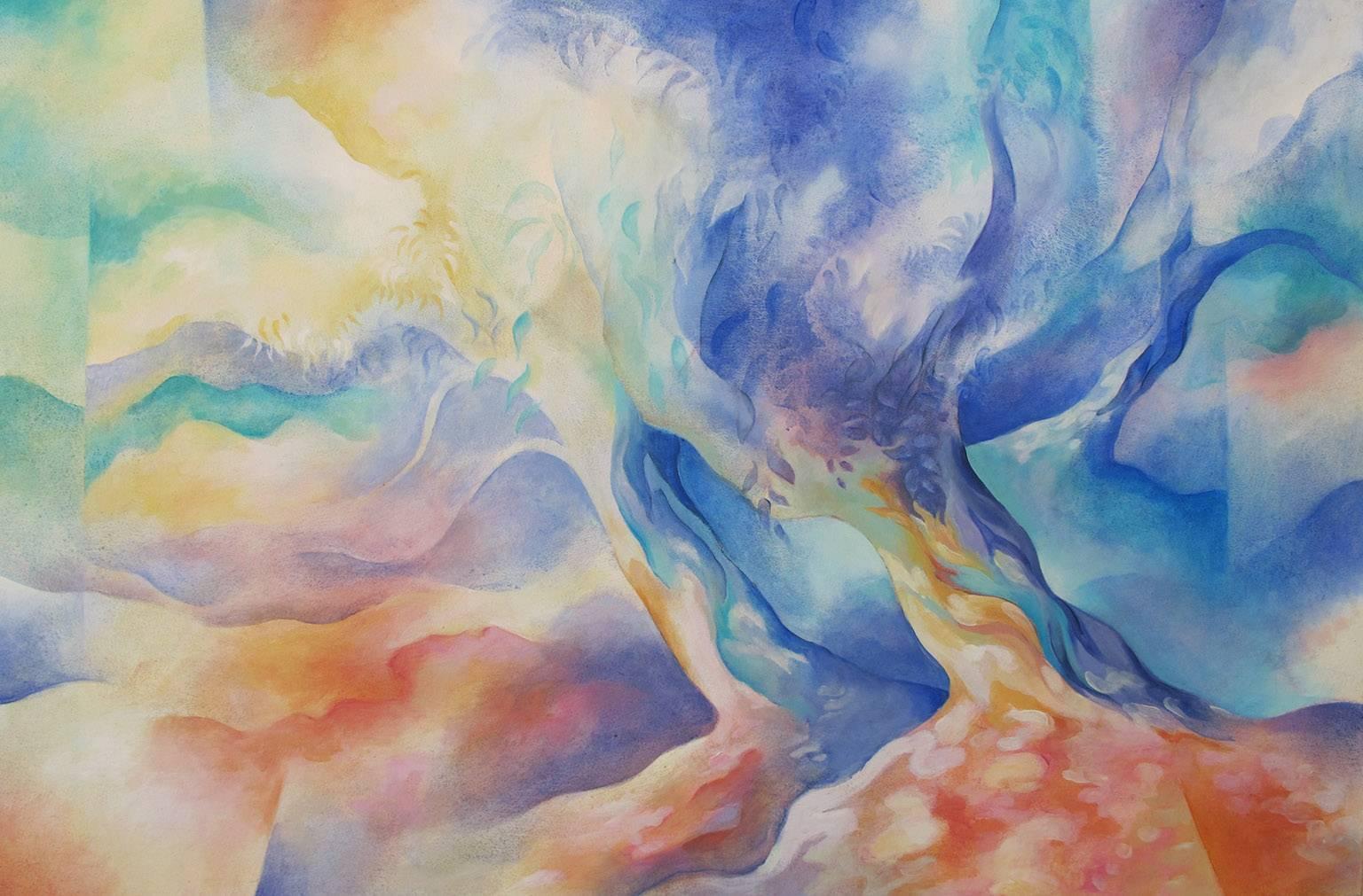 MATTINA #2 paesaggio astratto contemporaneo - Painting di Linda Jacobson