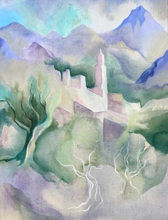 Serie Mountainscape: Pueblo con árboles