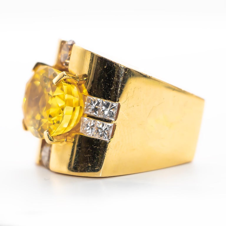 Linda Joslin 12+ Carat Gold Sapphire Ring with 1.50 Carat Diamonds 1