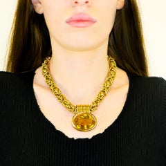 Linda Joslin 37.95 Carat Citrine Pendant 18 Karat Gold
