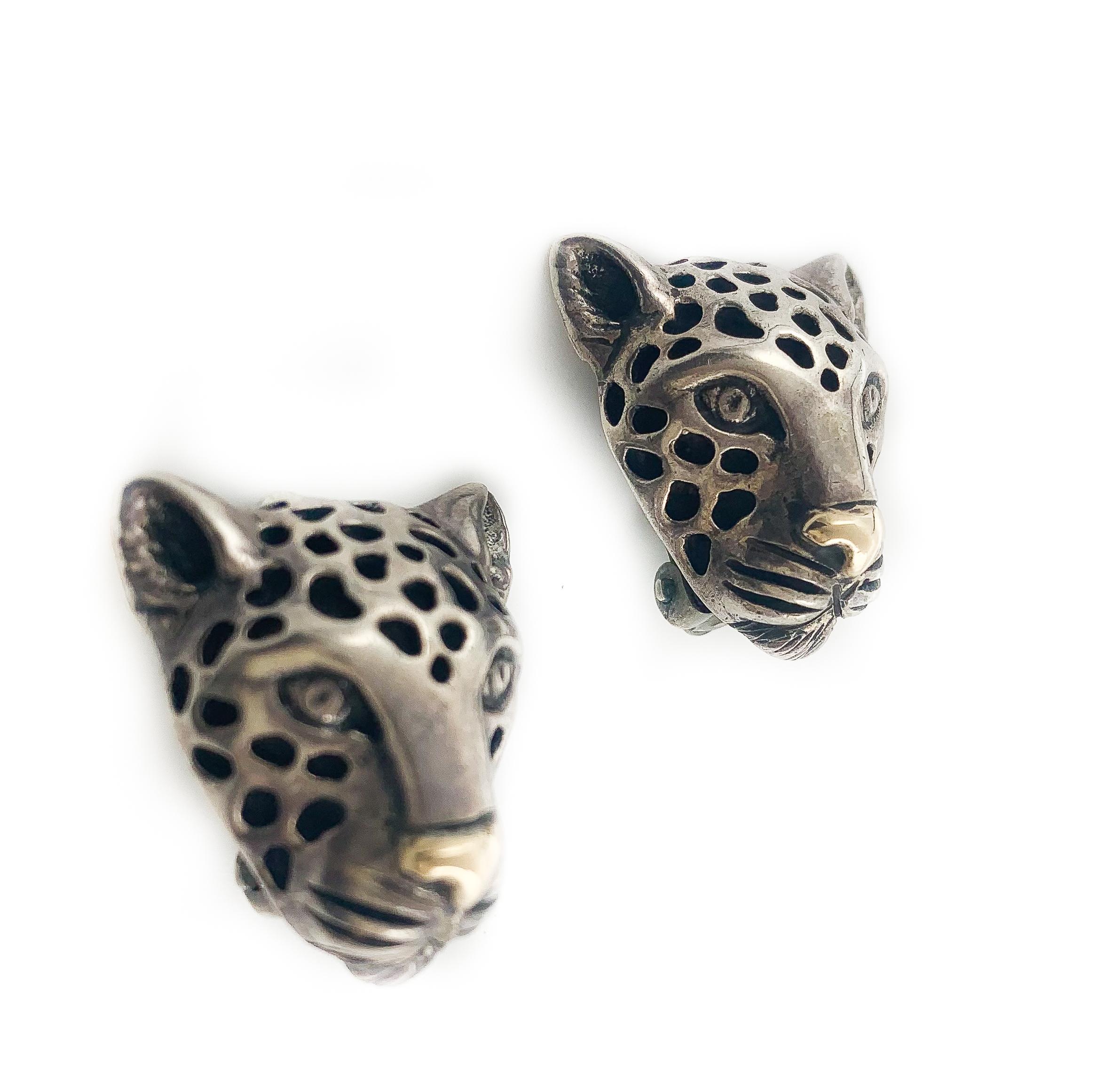 leopard head earrings