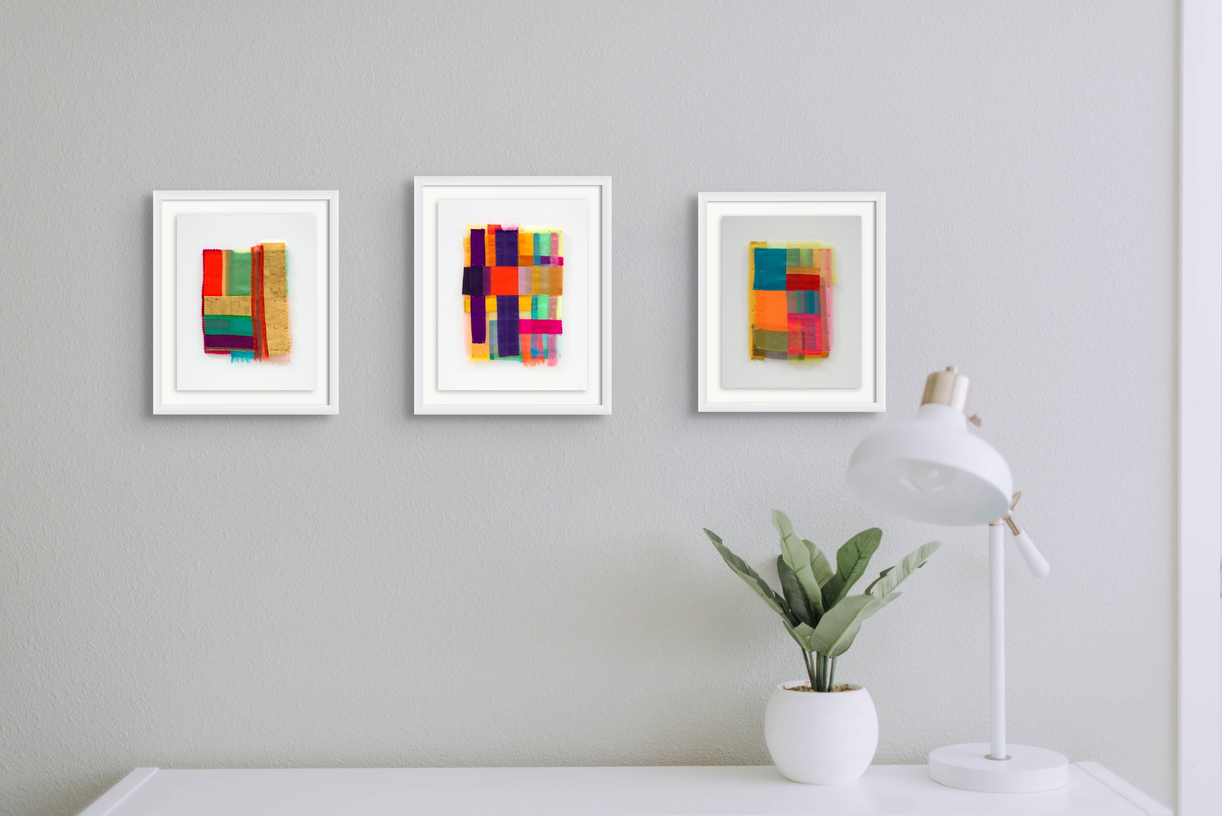 Mast, vibrant, semblable à des bijoux, bandes diaphanes de collages de tissus en vente 1
