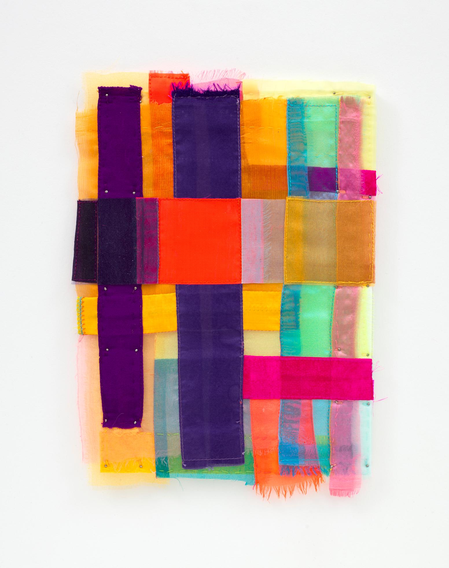 Mast, vibrant, semblable à des bijoux, bandes diaphanes de collages de tissus en vente 2
