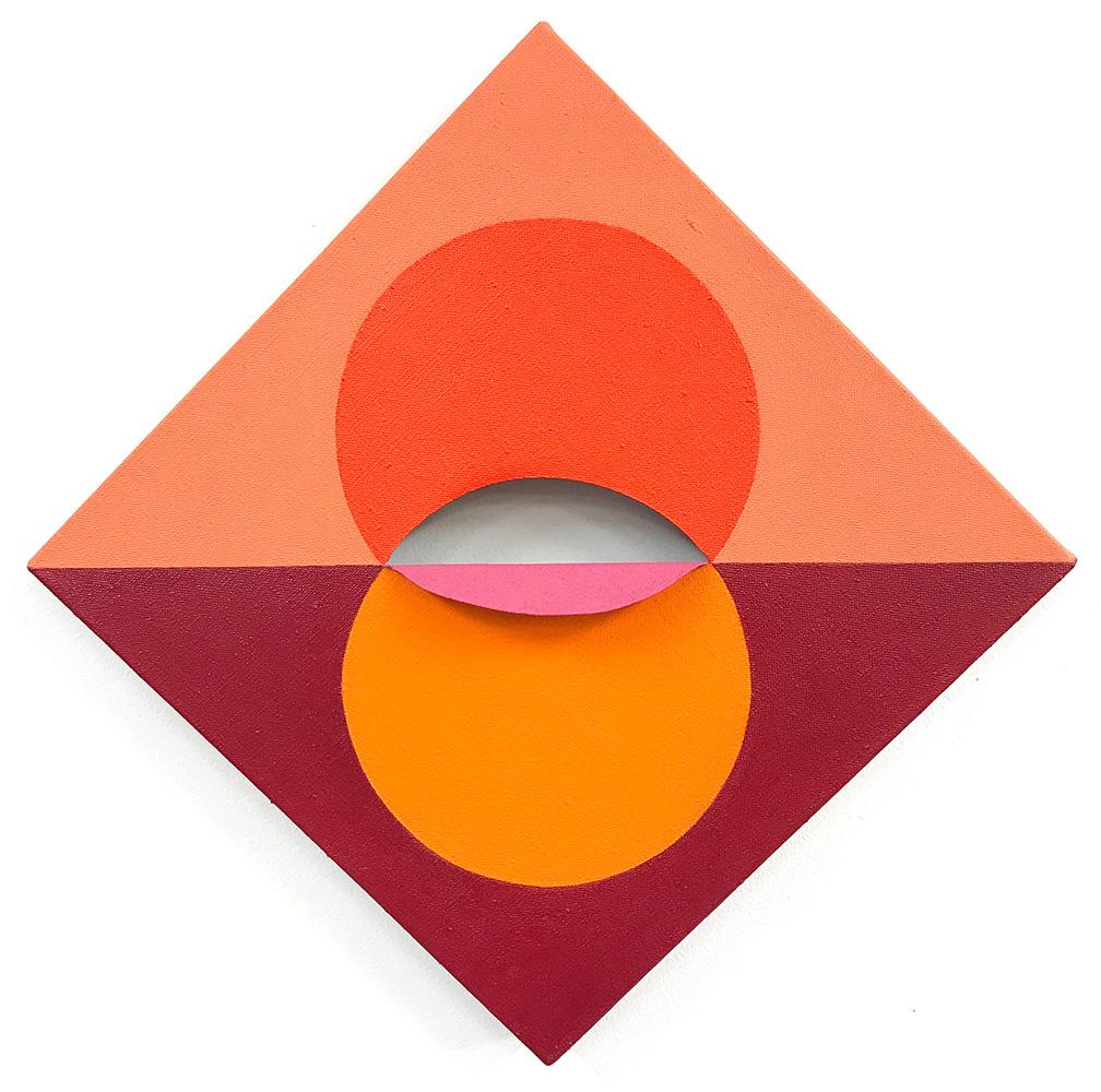 EQUIVALENCE 105 - Acrylique et flashe sur lin découpé - Peinture géométrique abstraite - Art de Linda King Ferguson