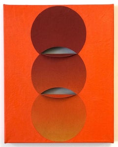 EQUIVALENCIA 81- Óleo y acrílico sobre lino cortado - Rojo Abstracto Geométrico