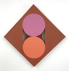 EQUIVALENCIA 95 - Acrílico sobre Lino - Púrpura, Naranja Pintura Geométrica Abstracta