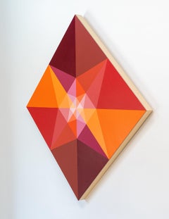 SUNDOG 10 - Pittura astratta geometrica a diamante ispirata ai cani da soma e alla natura