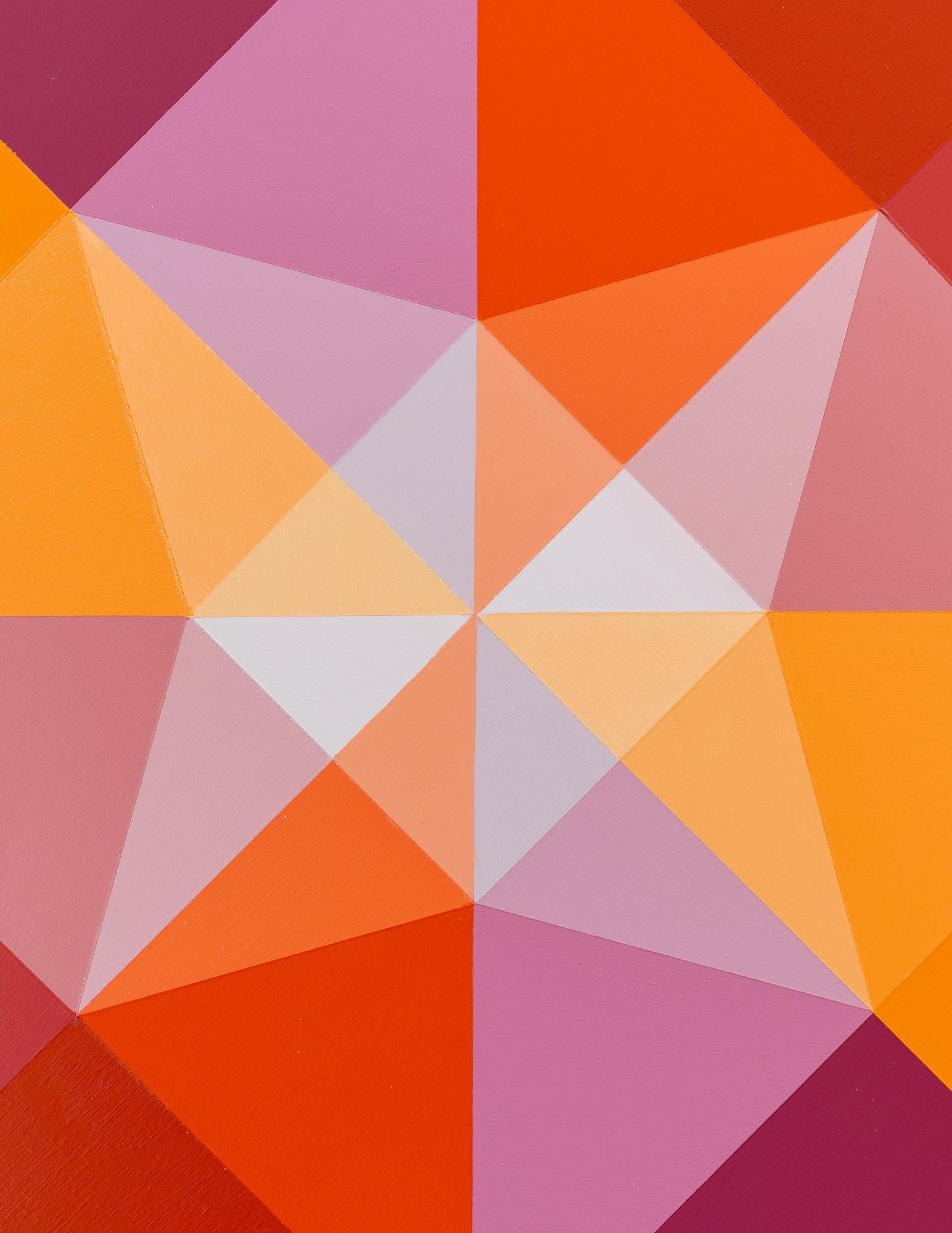 SUNDOG 10 - Diamond Geometric Abstract Painting Inspired by Sundogs & Nature For Sale 1