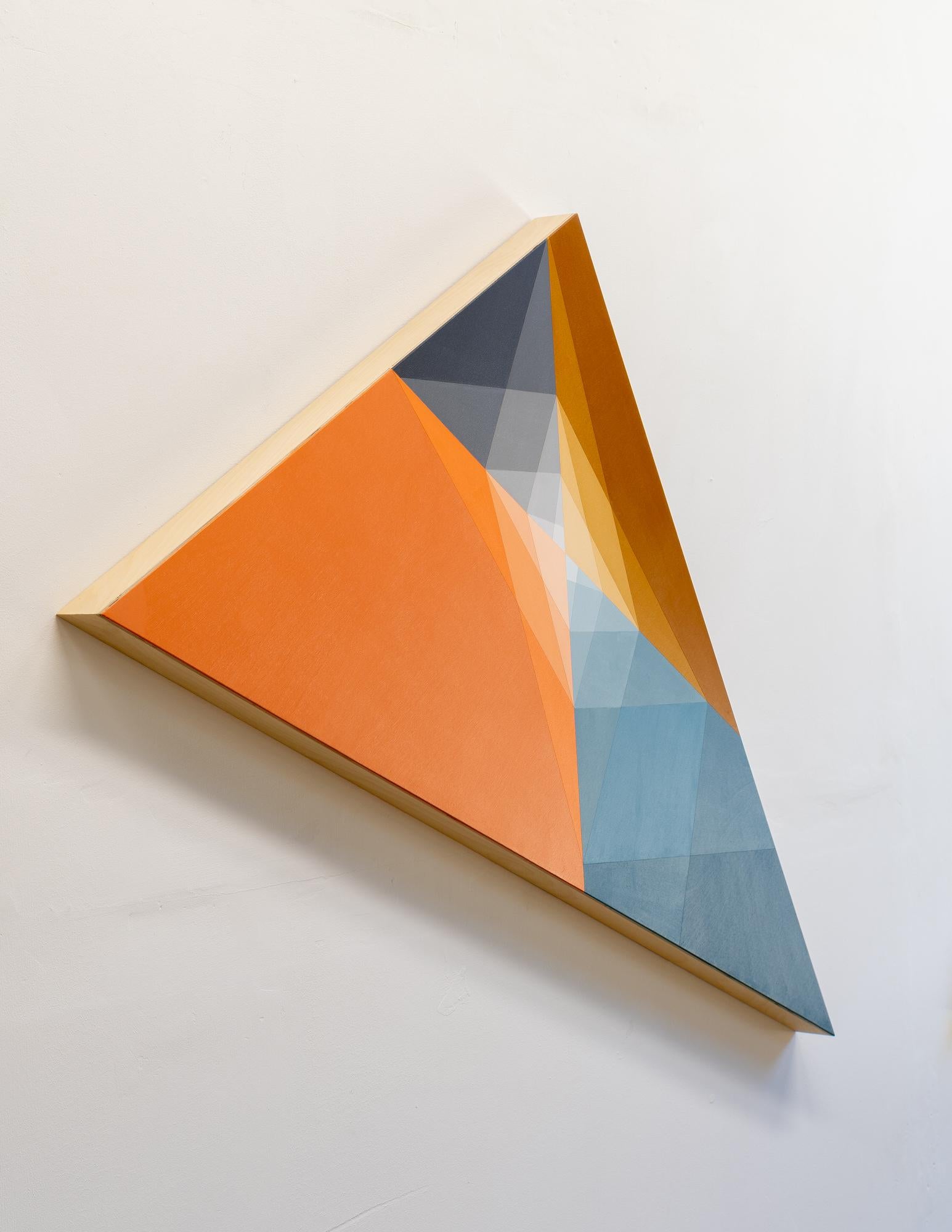 SUNDOG 21 - Triangular Geometric Abstract Painting Inspired by Sundogs & Nature For Sale 1